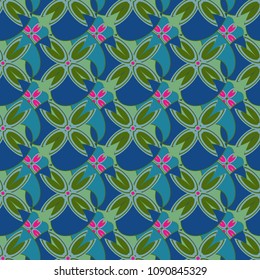 New color seamless pattern with many flower.