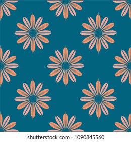 New color seamless pattern with many flower.