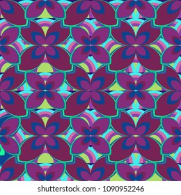 New color seamless pattern with many flower.