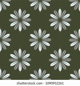 New color seamless pattern with many flower.