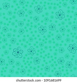 New color seamless pattern with many flower.