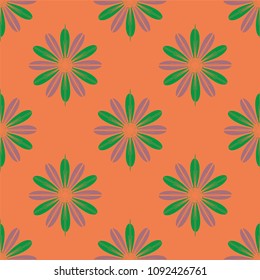 New color seamless pattern with many flower.