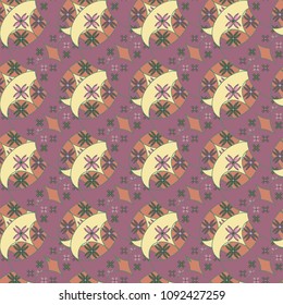 New color seamless pattern with many flower.