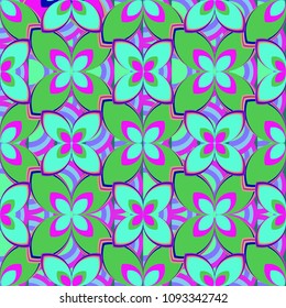 New color seamless pattern with many flower.
