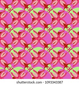 New color seamless pattern with many flower.