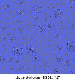 New color seamless pattern with many flowers