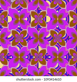 New color seamless pattern with many flower.