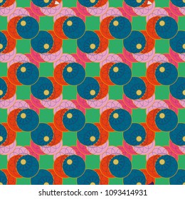 New color seamless pattern with many flowers