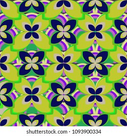 New color seamless pattern with many flower.
