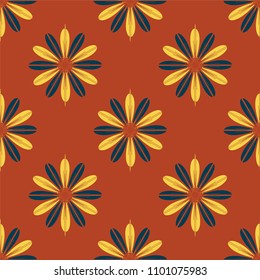 New color seamless pattern with many flower.