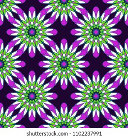 New color seamless pattern with many flower.