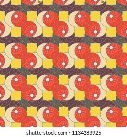 New color seamless pattern with many flower.
