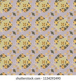 New color seamless pattern with many flower.