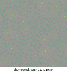 New color seamless pattern with many flower.