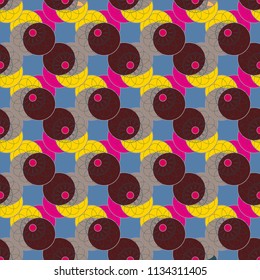 New color seamless pattern with many flower.