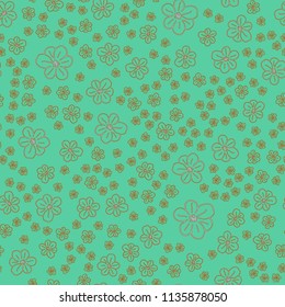 New color seamless pattern with many flower.