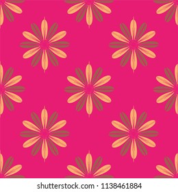 New color seamless pattern with many flower.