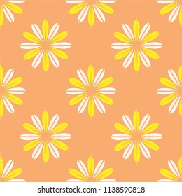 New color seamless pattern with many flower.