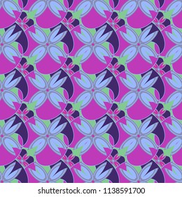 New color seamless pattern with many flower.