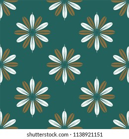 New color seamless pattern with many flower.