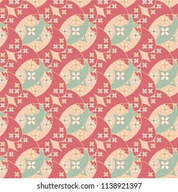New color seamless pattern with many flower.