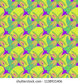 New color seamless pattern with many flower.