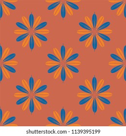 New color seamless pattern with many flower.