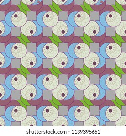 New color seamless pattern with many flower.
