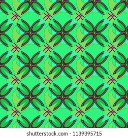 New color seamless pattern with many flower.