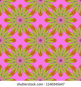 New color seamless pattern with many flower.
