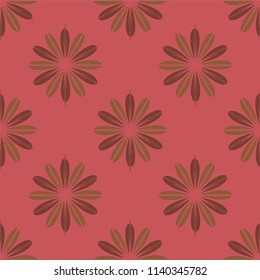 New color seamless pattern with many flower.