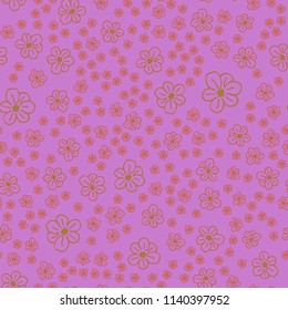 New color seamless pattern with many flower.