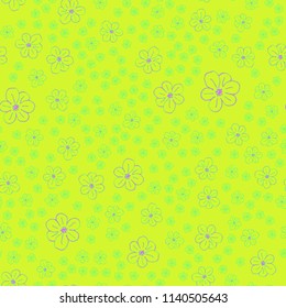 New color seamless pattern with many flower.