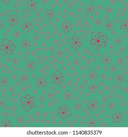 New color seamless pattern with many flower.