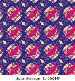 New color seamless pattern with many flower.