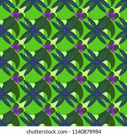 New color seamless pattern with many flower.