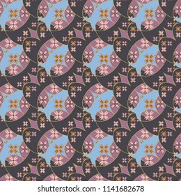 New color seamless pattern with many flower.