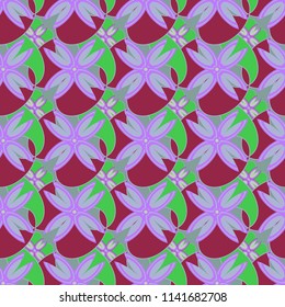 New color seamless pattern with many flower.