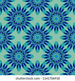New color seamless pattern with many flower.