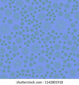 New color seamless pattern with many flower.