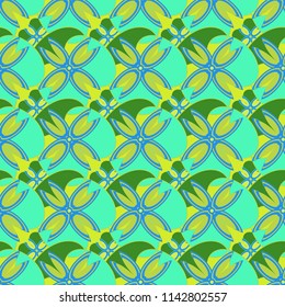 New color seamless pattern with many flower.