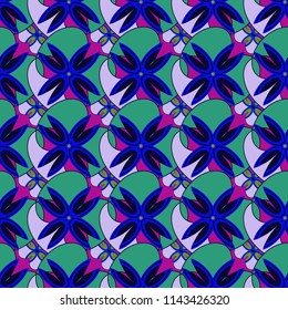 New color seamless pattern with many flower.