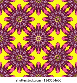 New color seamless pattern with many flower.