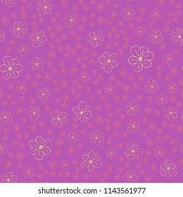 New color seamless pattern with many flower.