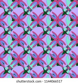 New color seamless pattern with many flower.