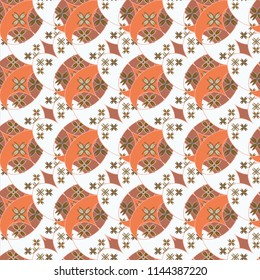 New color seamless pattern with many flower.