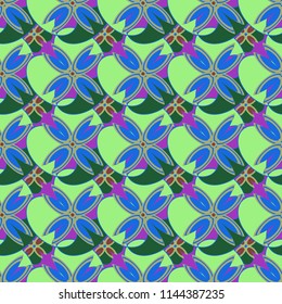 New color seamless pattern with many flower.