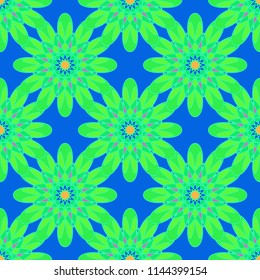 New color seamless pattern with many flower.