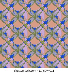 New color seamless pattern with many flower.