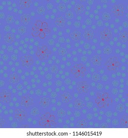 New color seamless pattern with many flower.